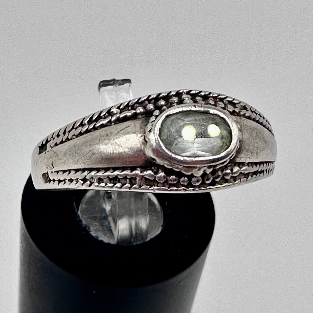 Sterling Silver Ring with Clear Gem Size 8.5