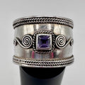 Sterling Silver Ring with Purple Gem Size 6.75
