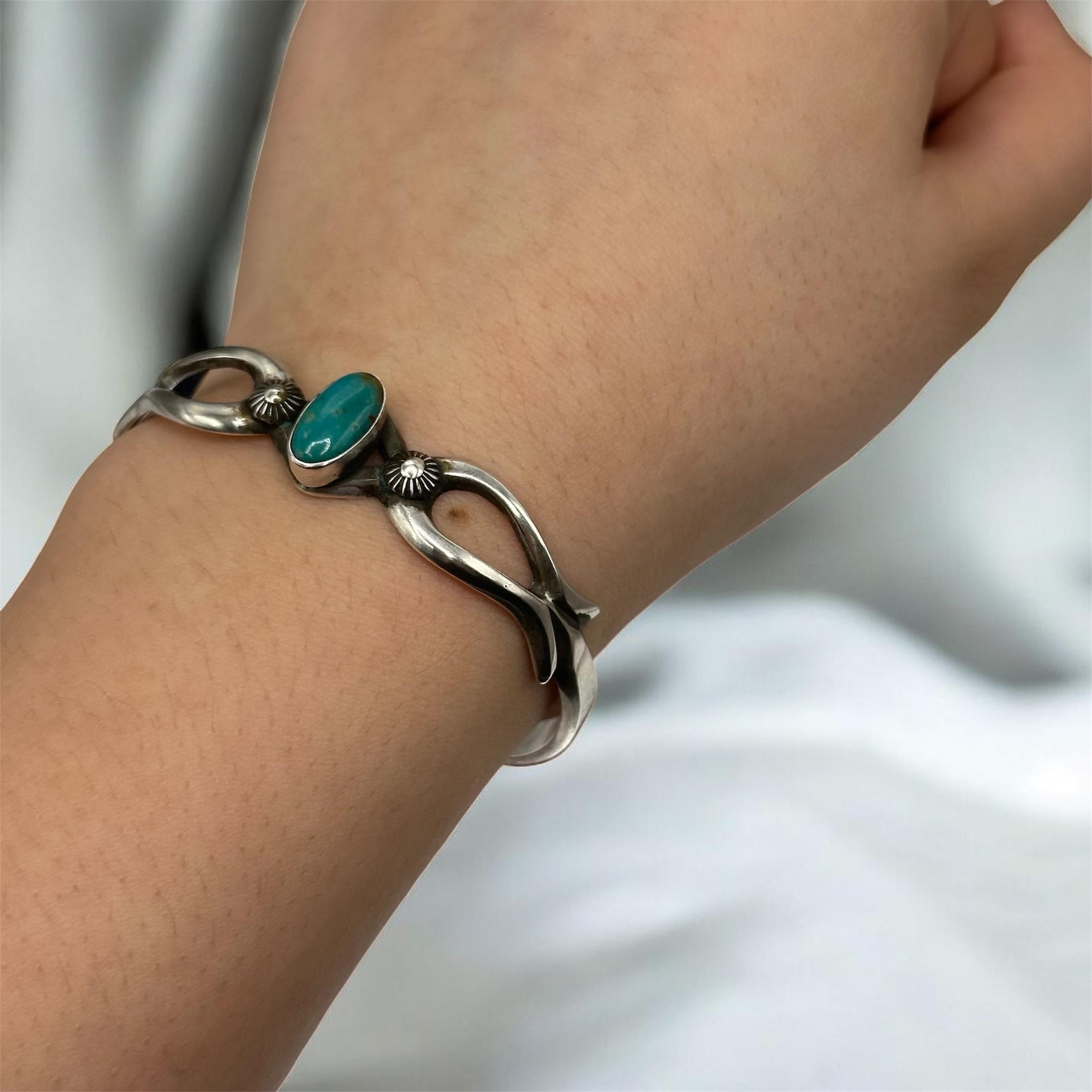 Sterling Silver Southwest Style Cuff Bracelet 6.24 Inches