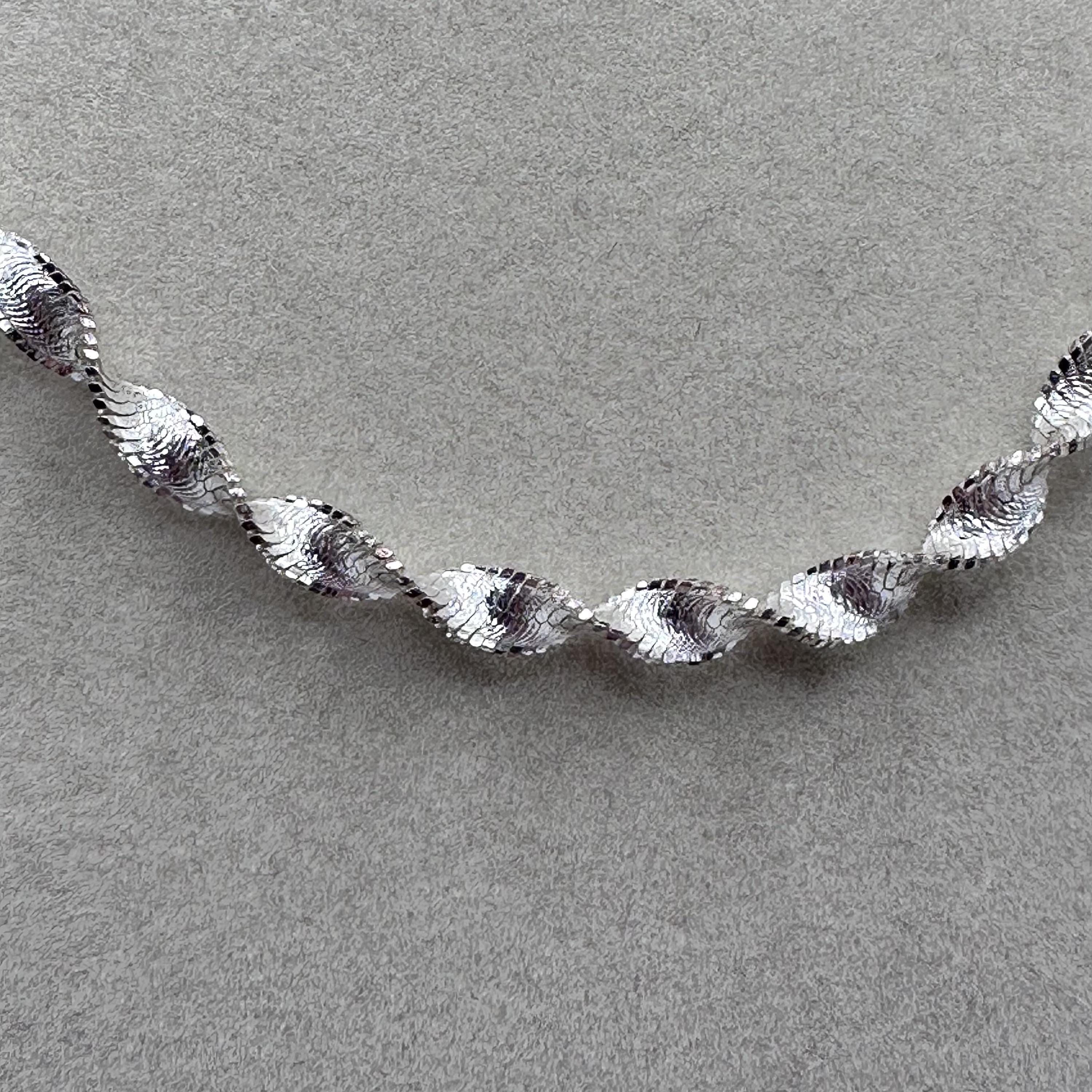 Sterling Silver Twisted Necklace ITALY