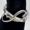 Sterling Silver Two Hearts Ring Size 6.5