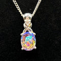 Sterling Silver Vintage Mystic Topaz Diamond Accent Necklace 18.5 Inches