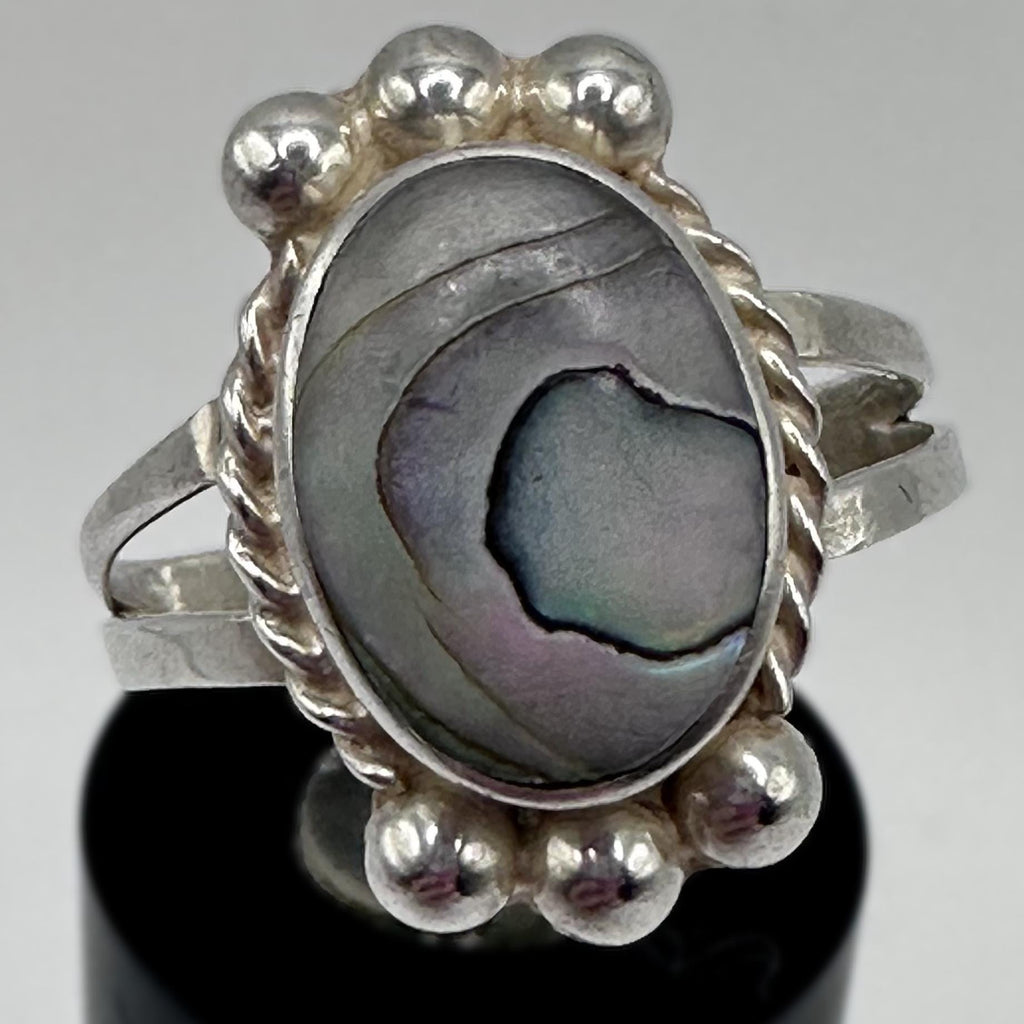 Sterling Silver and Agate Ring Size 7.5