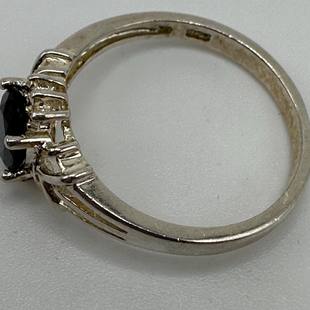 Sterling Silver and Blue Sapphire Vintage Ring Size 8