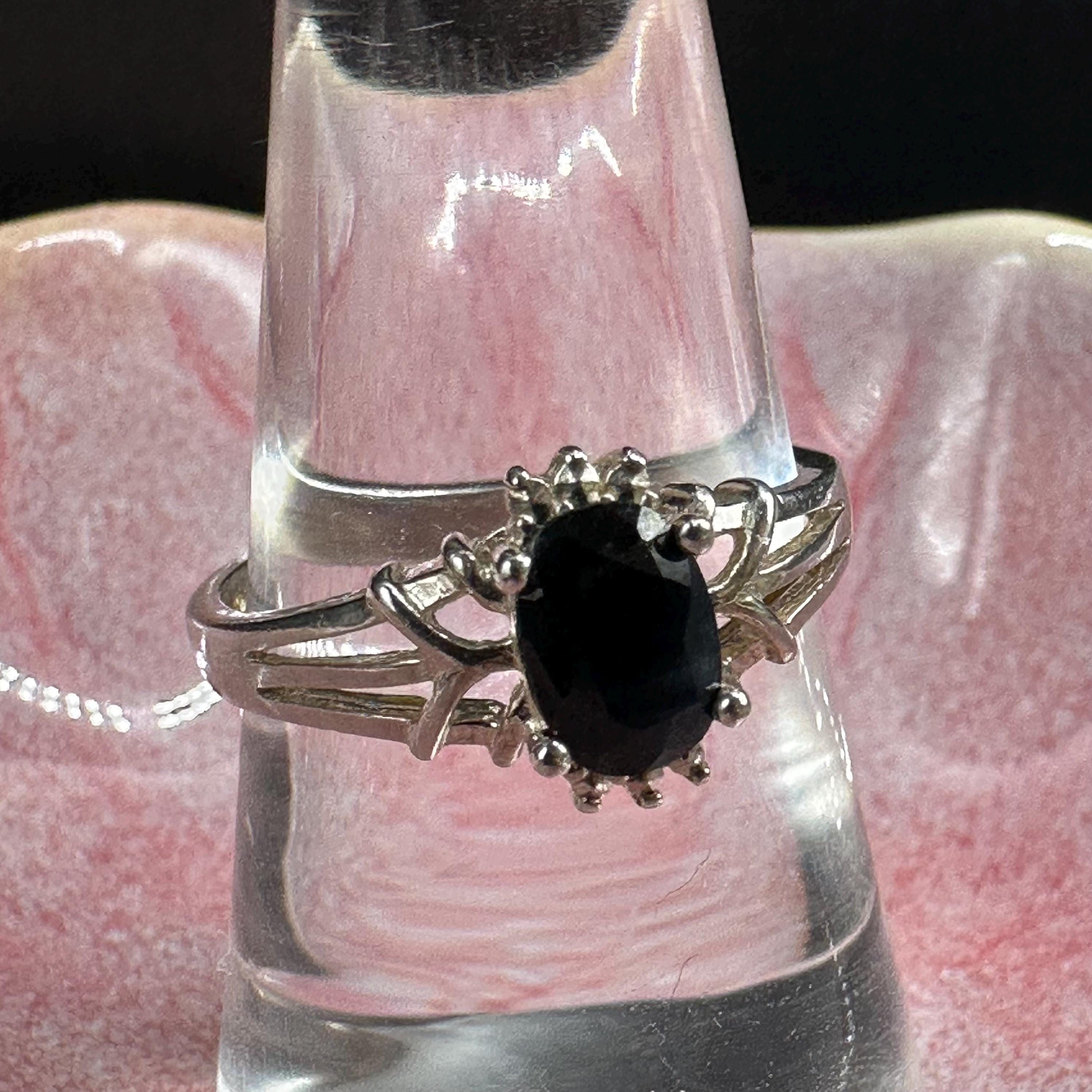 Sterling Silver and Blue Sapphire Vintage Ring Size 8