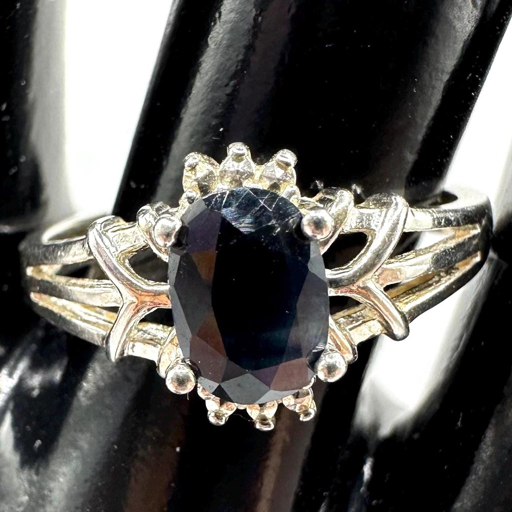 Sterling Silver and Blue Sapphire Vintage Ring Size 8