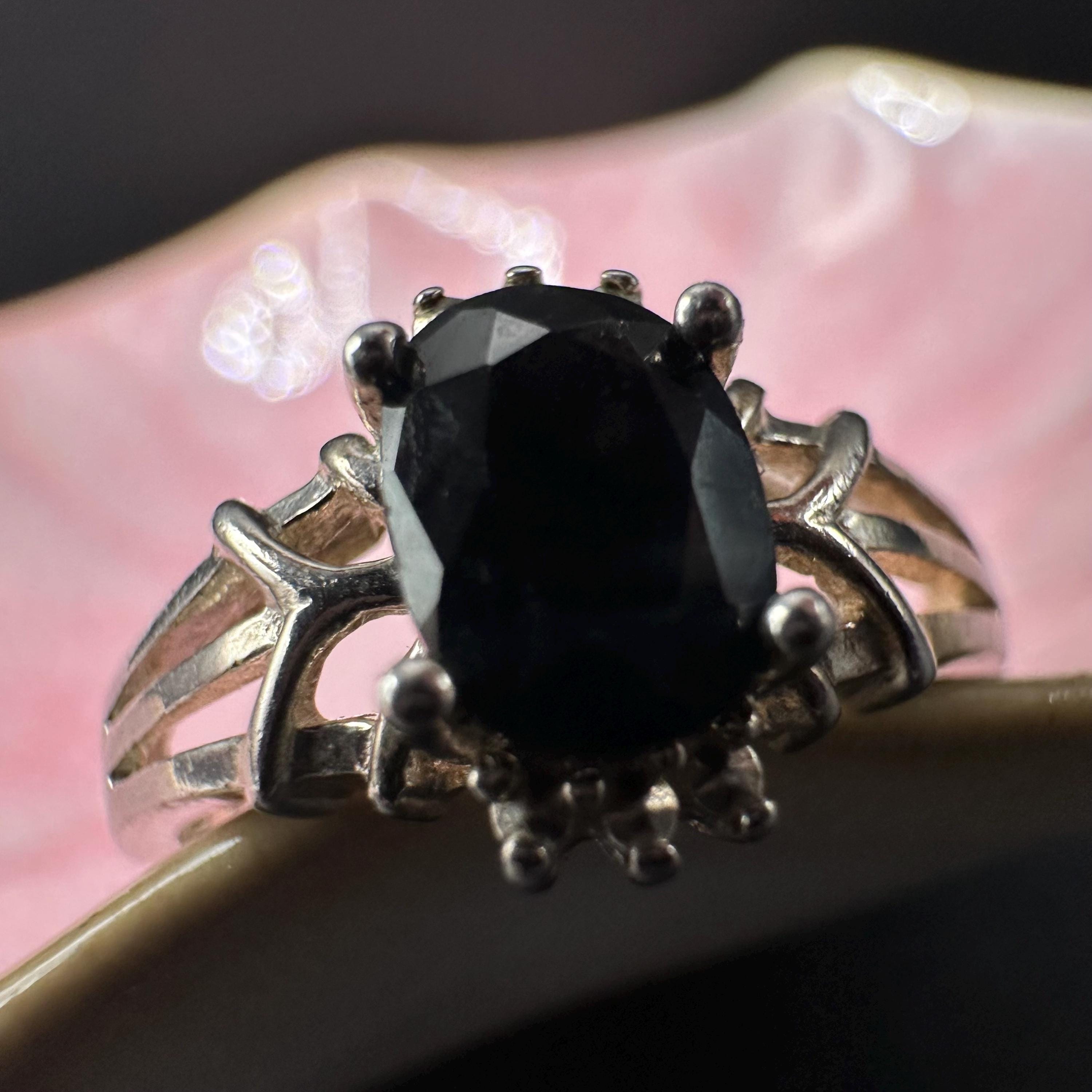 Sterling Silver and Blue Sapphire Vintage Ring Size 8