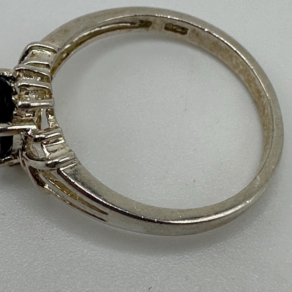Sterling Silver and Blue Sapphire Vintage Ring Size 8