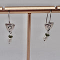 Sterling Silver and Green Dangle Earrings
