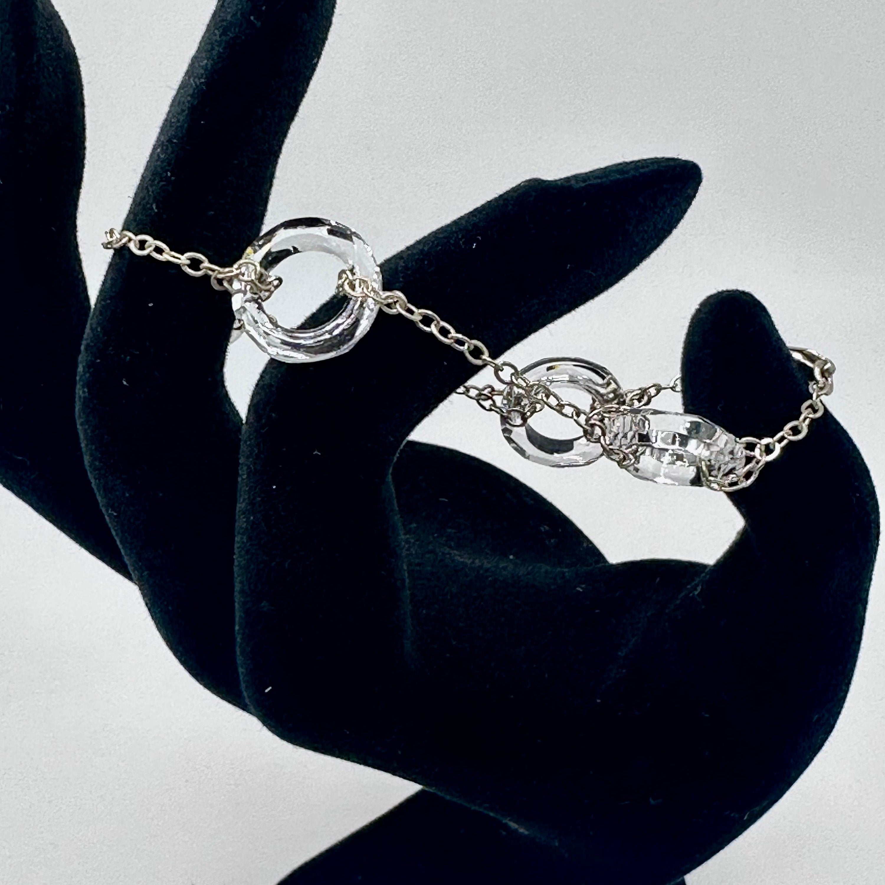 Sterling Silver with Clear Circles Bracelet