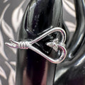 Sterling silver Knots of Love open heart ring size 6.5