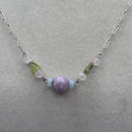 Sterling silver pastel multi color beaded station necklace 17.5 inch