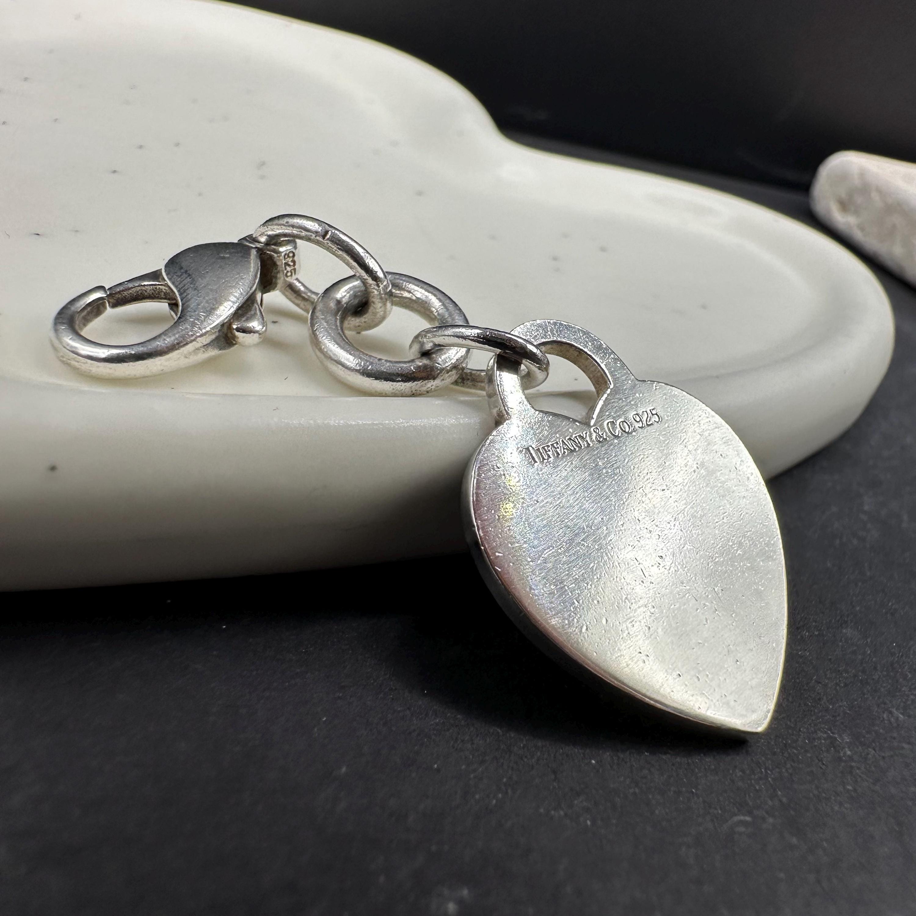 Tiffany and Co Heart Charm Keychain 925 Silver