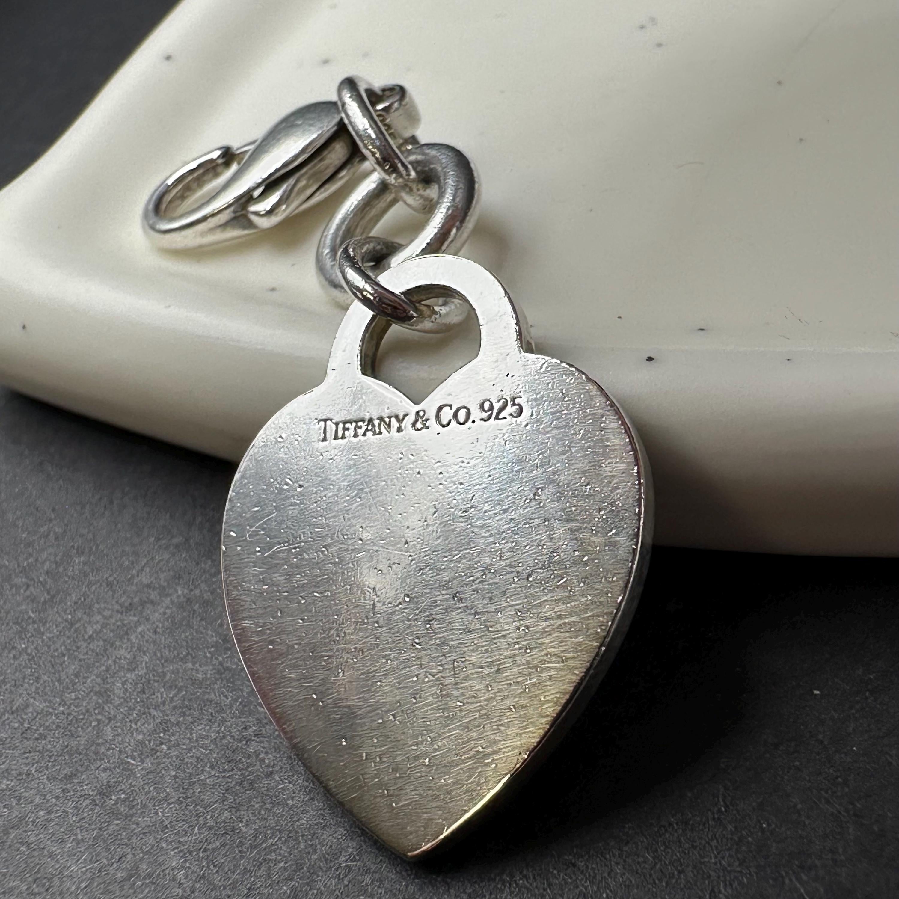 Tiffany and Co Heart Charm Keychain 925 Silver