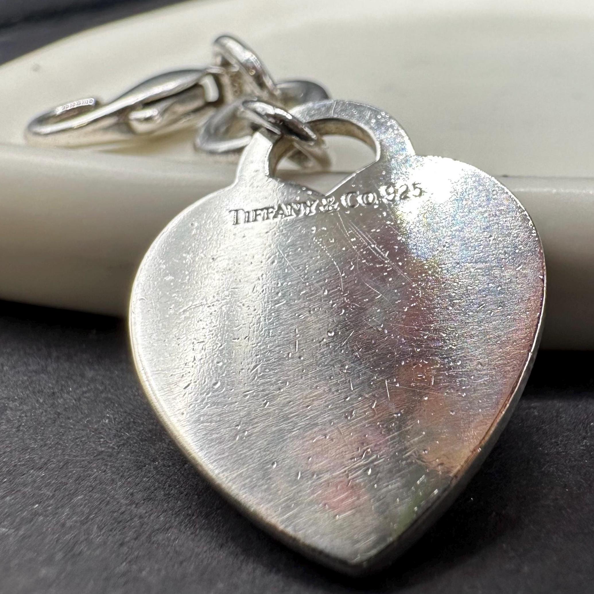 Tiffany and Co Heart Charm Keychain 925 Silver