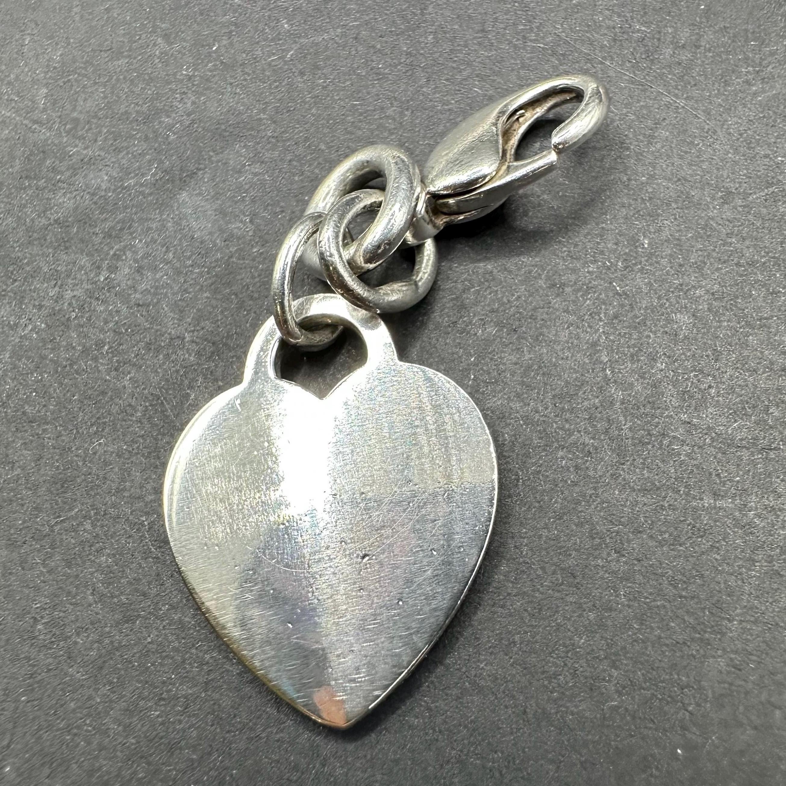 Tiffany and Co Heart Charm Keychain 925 Silver