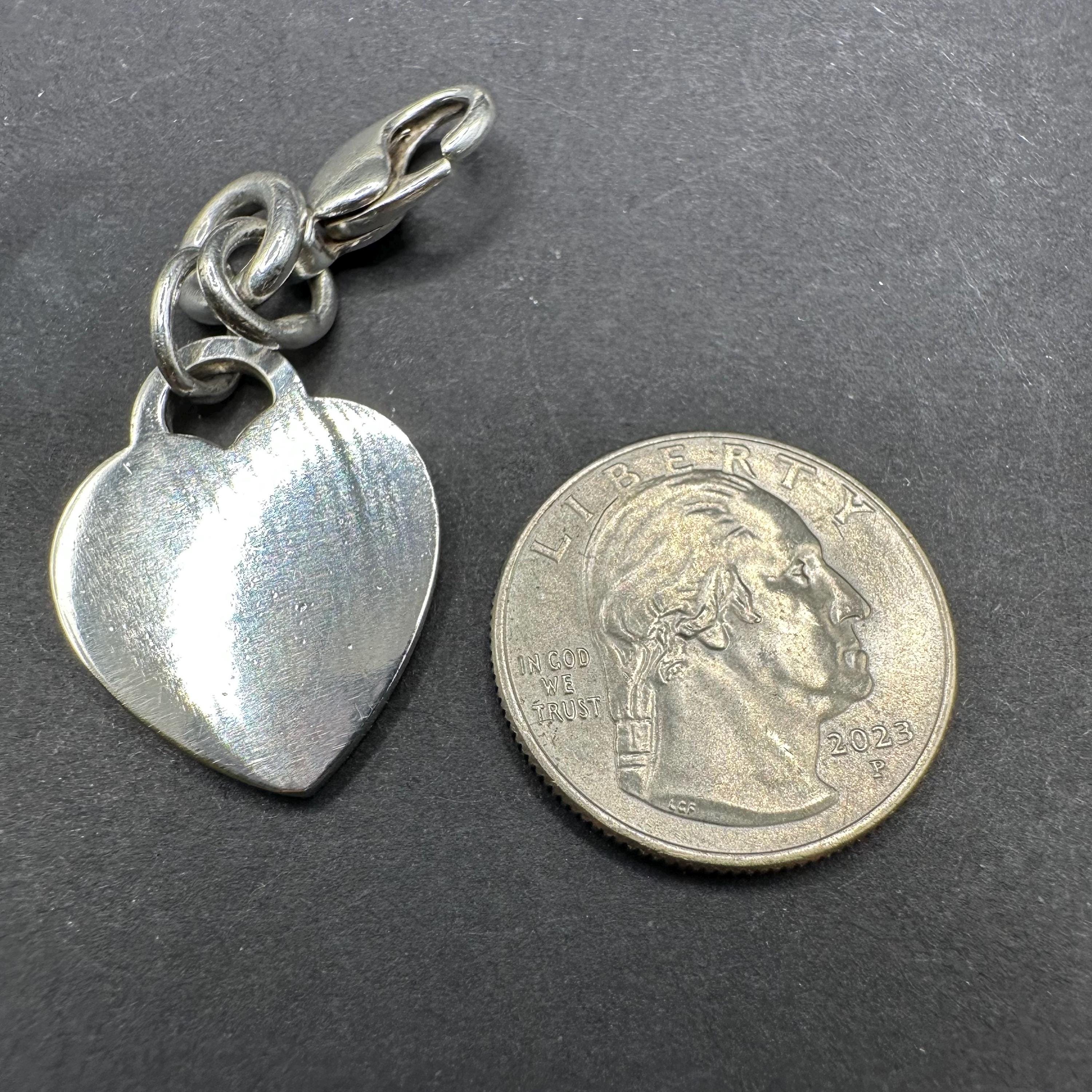 Tiffany and Co Heart Charm Keychain 925 Silver