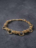 Unique Vintage Solid 14K Yellow Gold Station Link Bracelet - 7 Inch