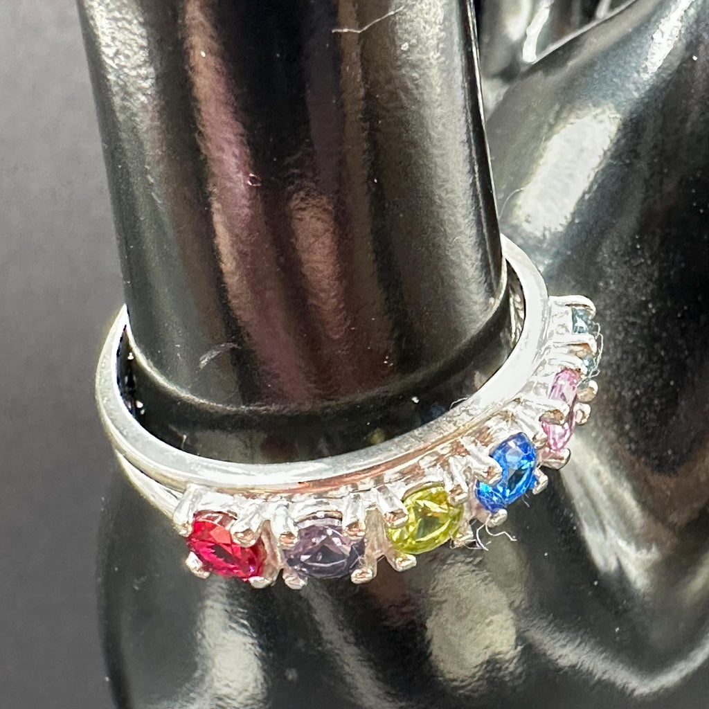 Vintage 10K Multi-Stone 6 Stone Ring Size Size 9.75