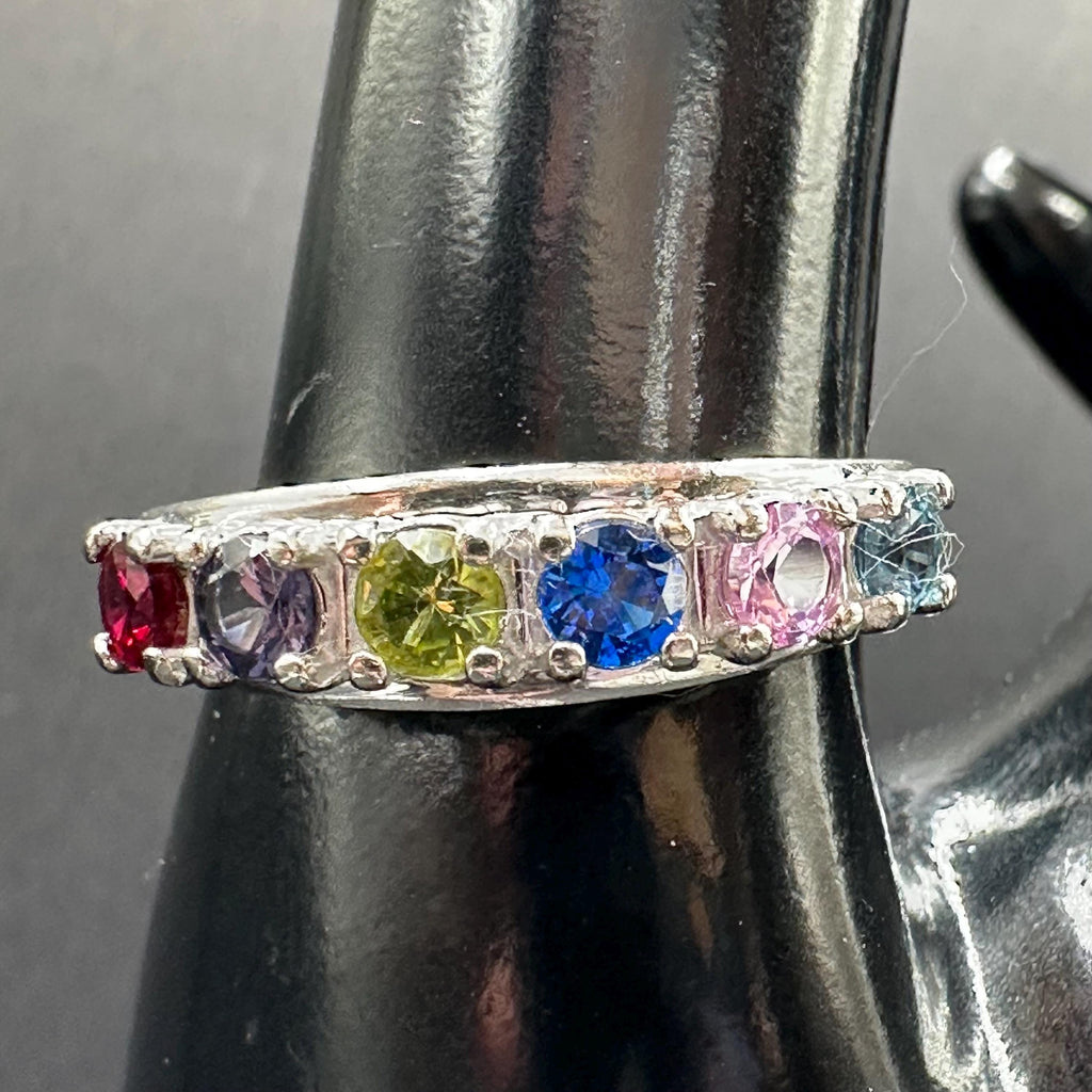 Vintage 10K Multi-Stone 6 Stone Ring Size Size 9.75