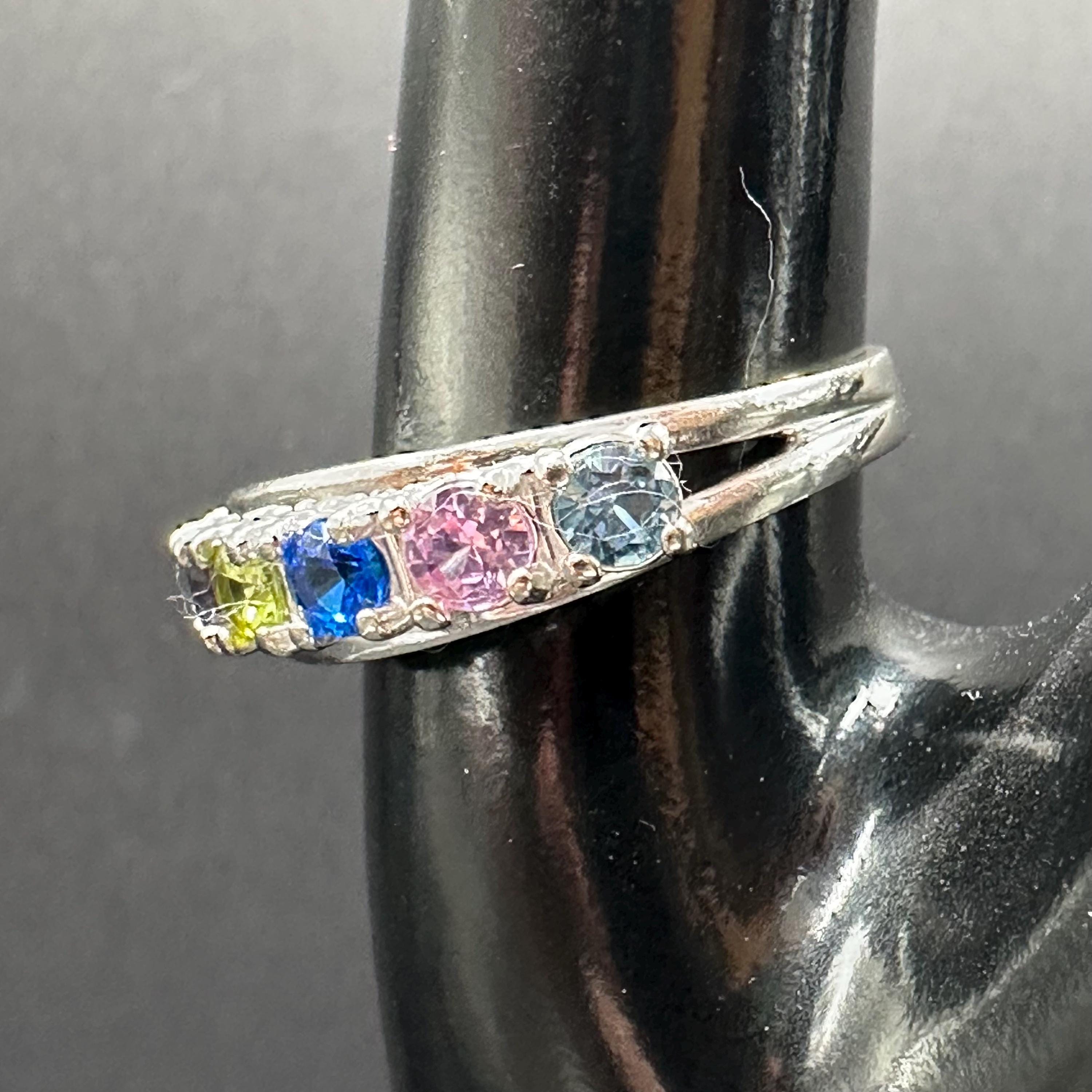 Vintage 10K Multi-Stone 6 Stone Ring Size Size 9.75