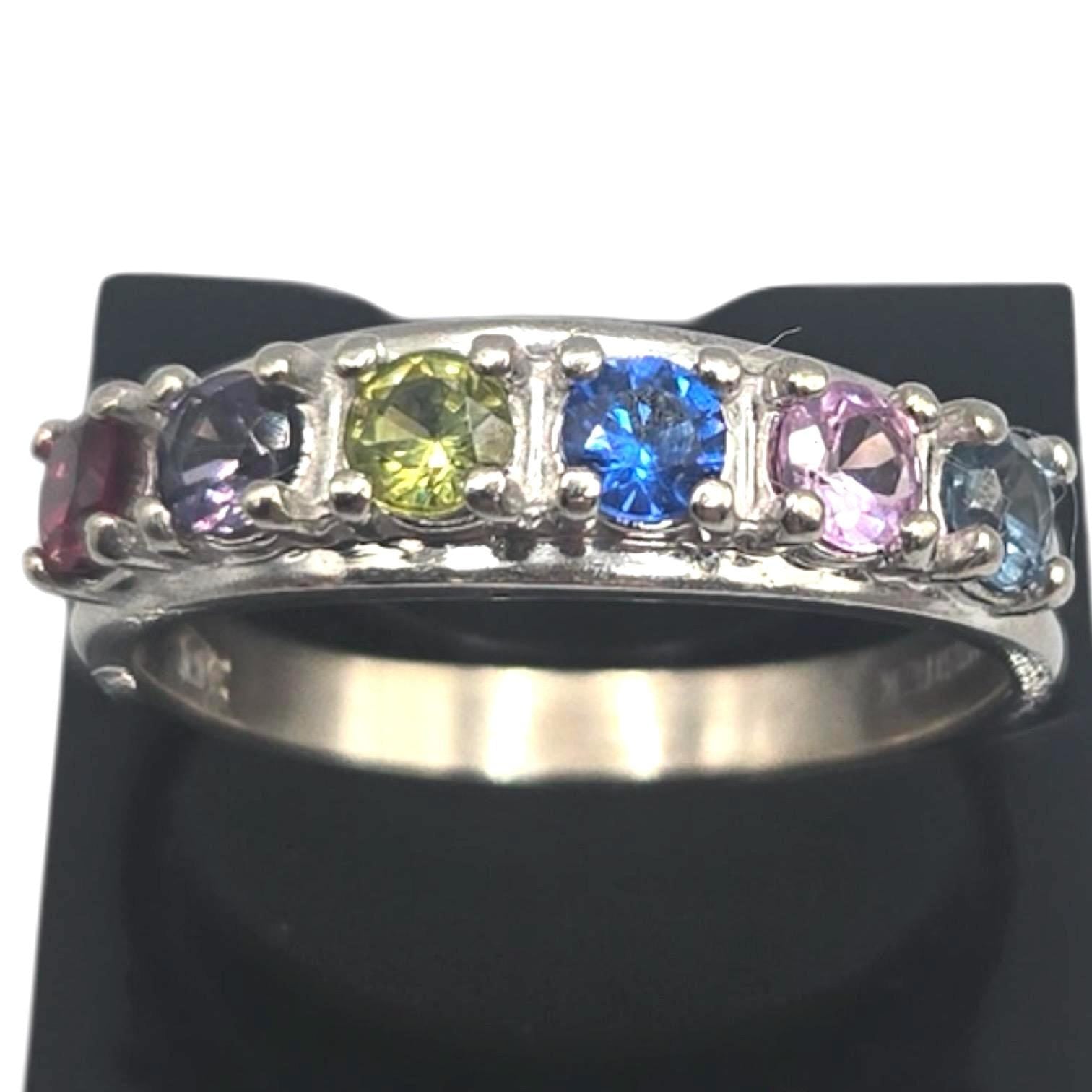 Vintage 10K Multi-Stone 6 Stone Ring Size Size 9.75