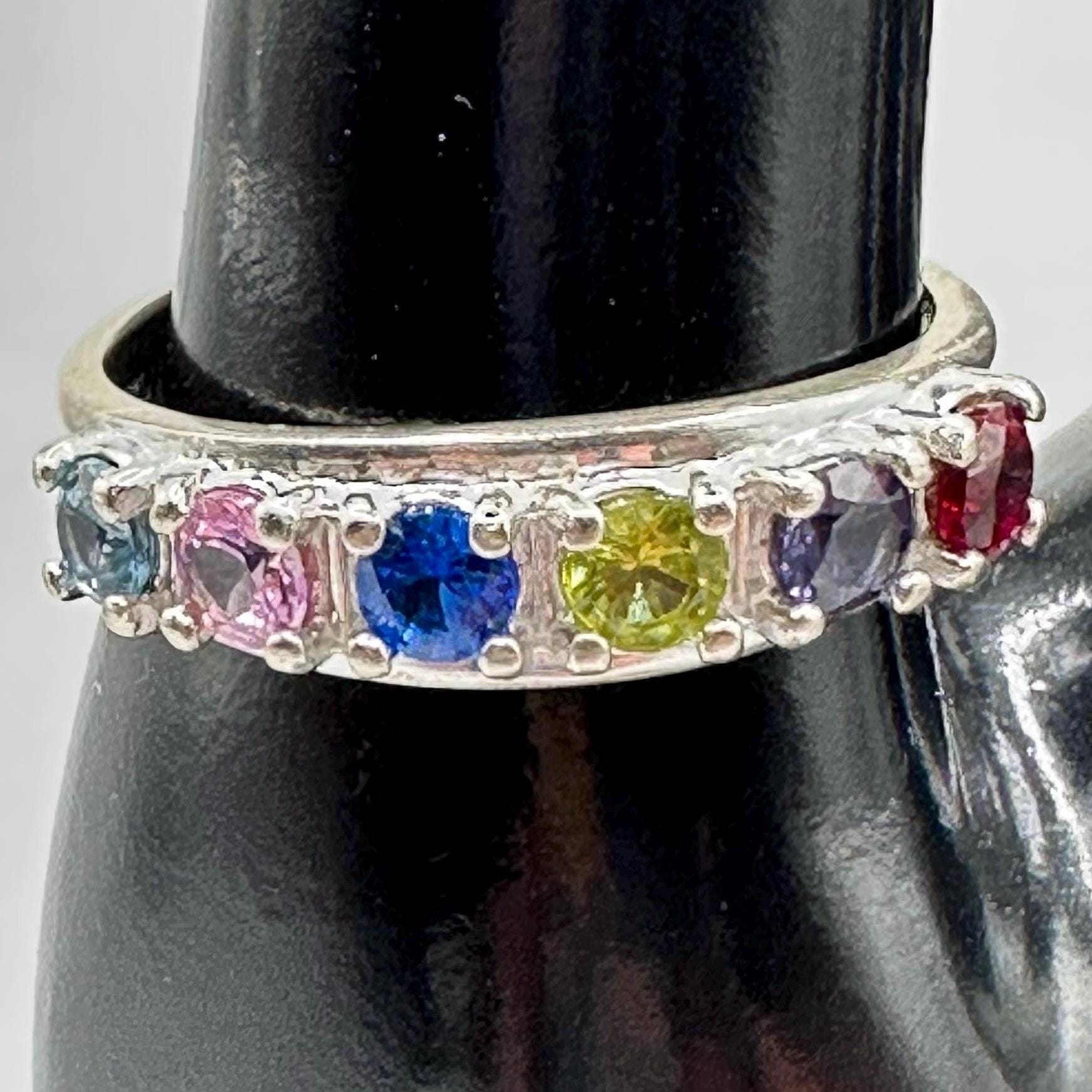 Vintage 10K Multi-Stone 6 Stone Ring Size Size 9.75