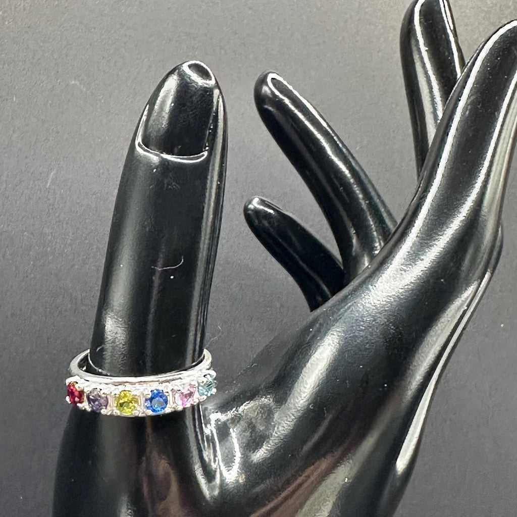 Vintage 10K Multi-Stone 6 Stone Ring Size Size 9.75