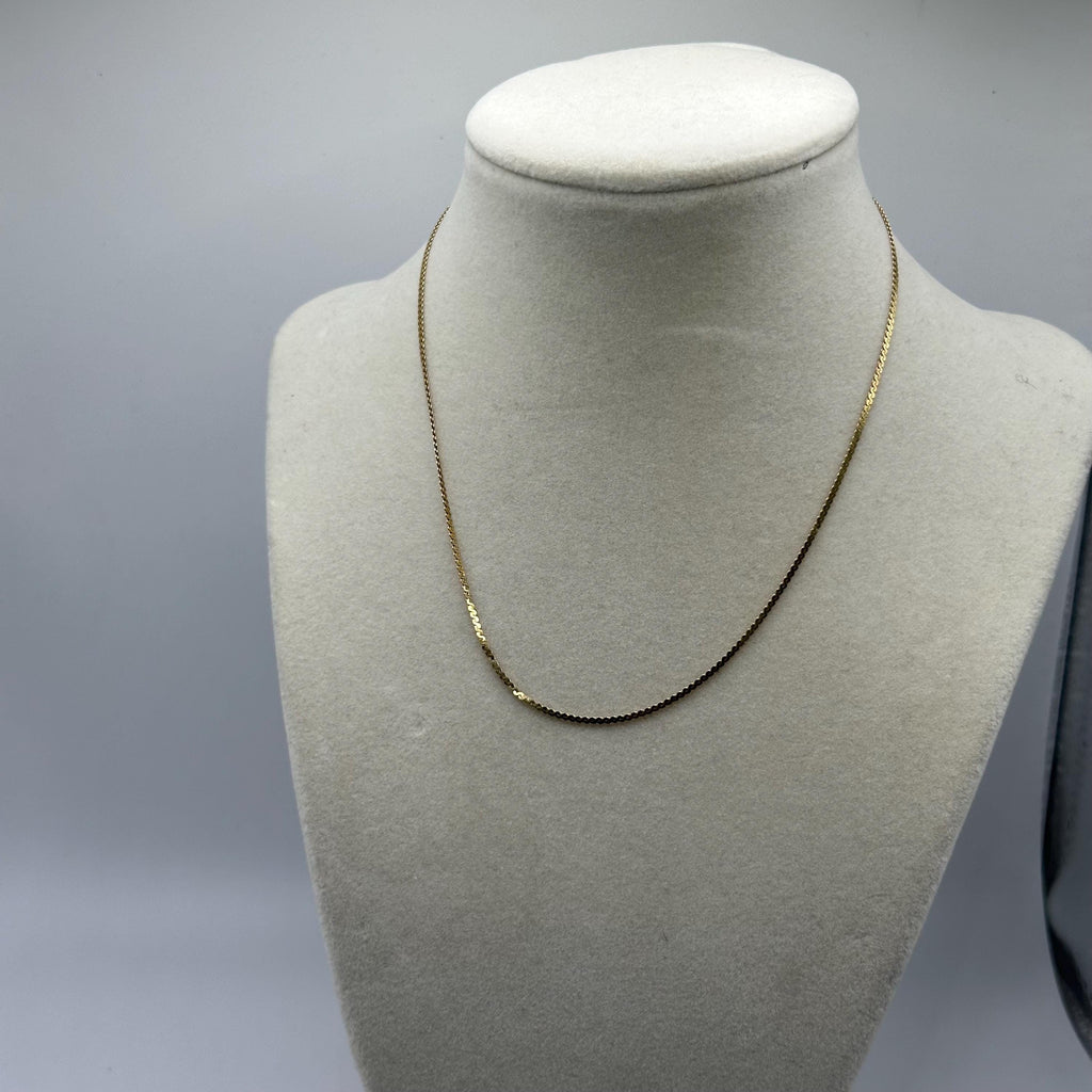 Vintage 14K Gold S-Link Chain Serpentine Necklace 15” Long