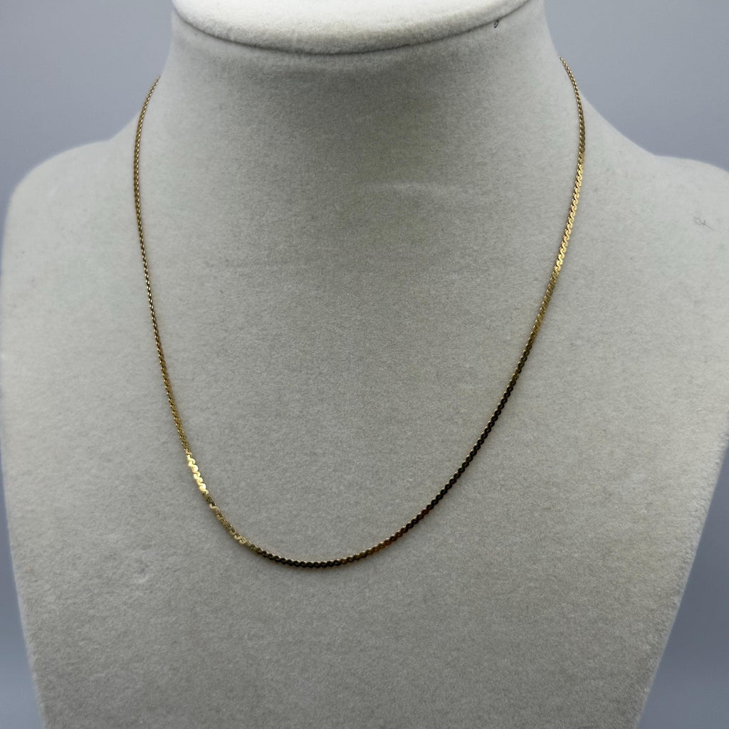 Vintage 14K Gold S-Link Chain Serpentine Necklace 15” Long