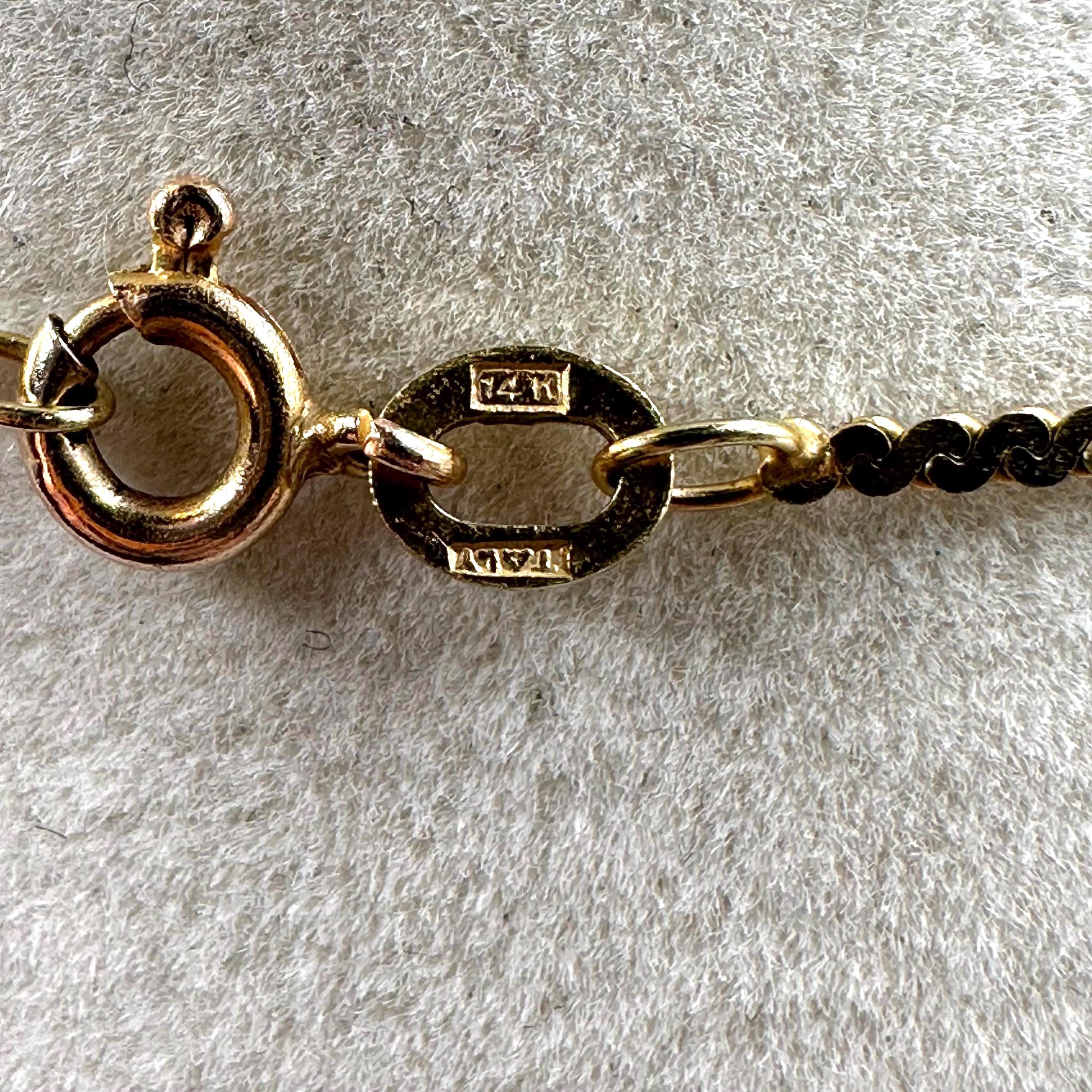 Vintage 14K Gold S-Link Chain Serpentine Necklace 15” Long