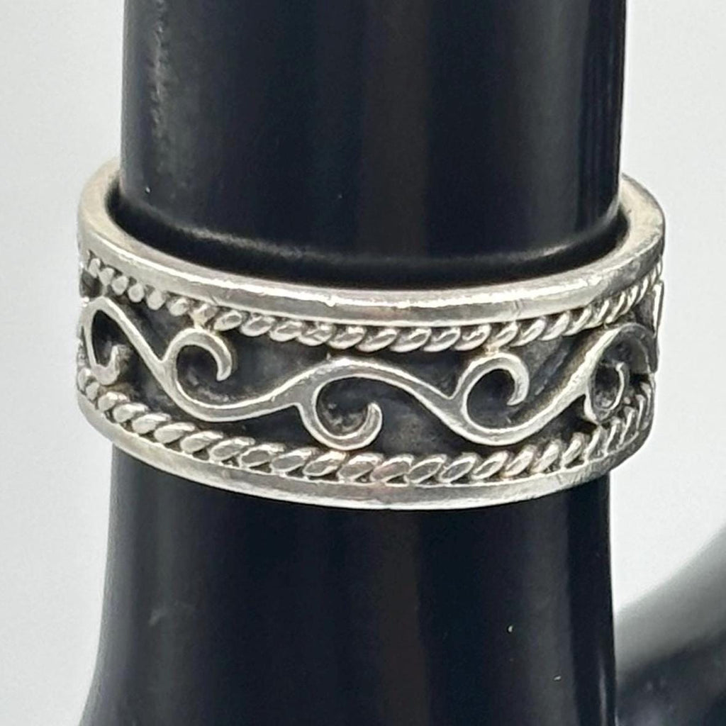 Vintage 925 Sterling Silver Bali Scroll Ring Size  7