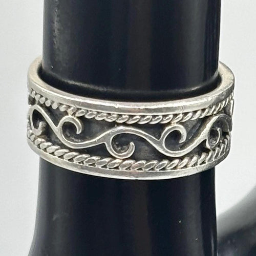 Vintage 925 Sterling Silver Bali Scroll Ring Size  7
