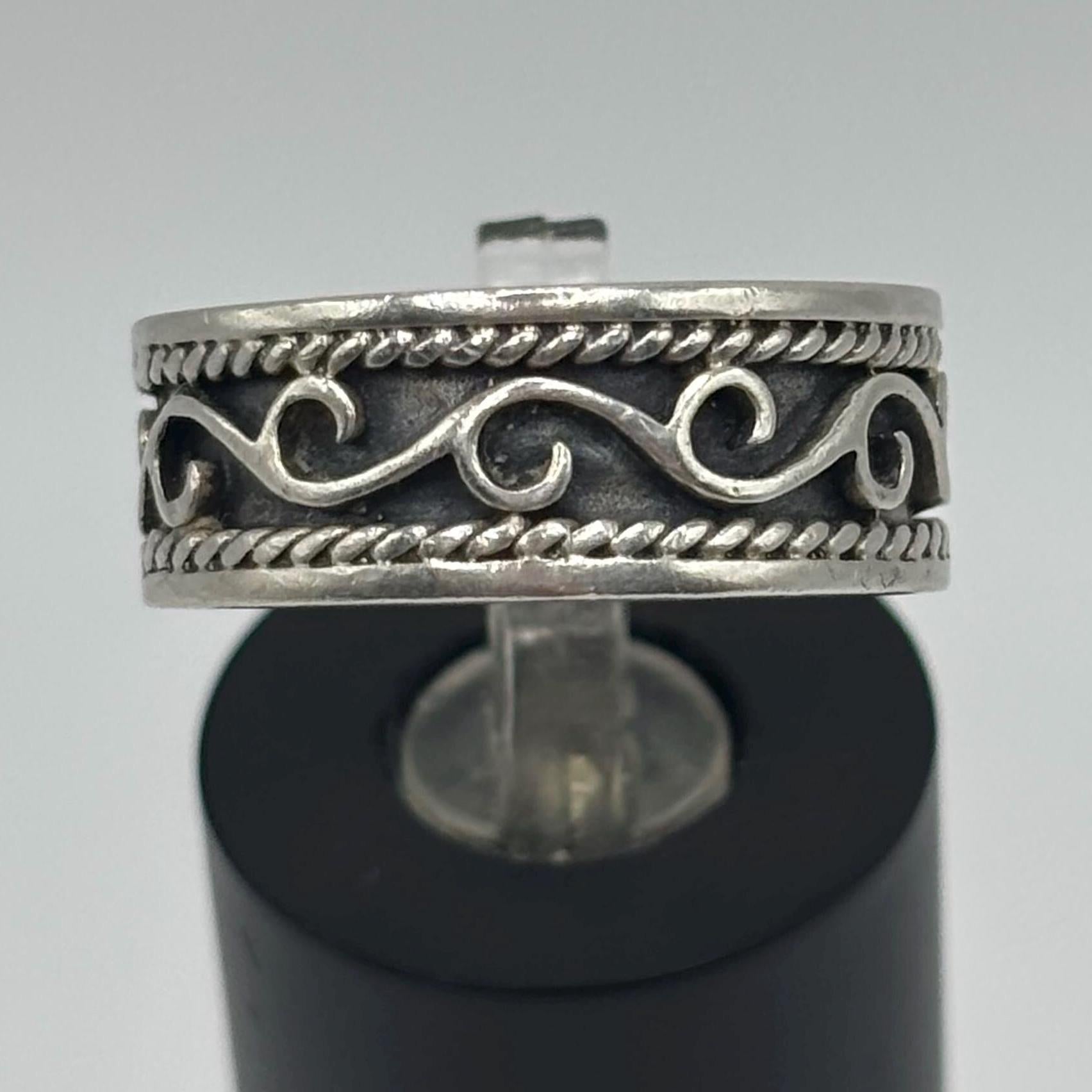 Vintage 925 Sterling Silver Bali Scroll Ring Size  7