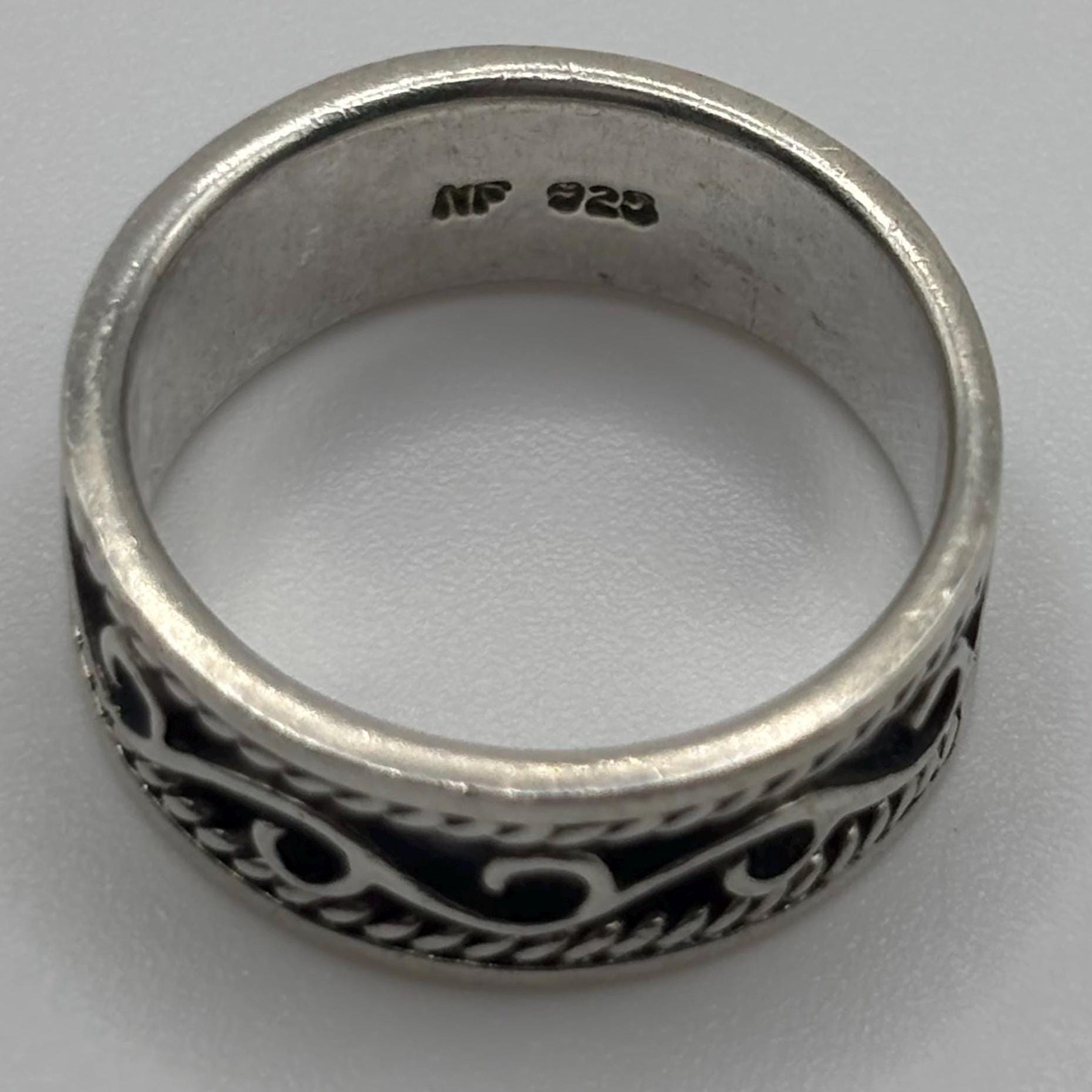 Vintage 925 Sterling Silver Bali Scroll Ring Size  7