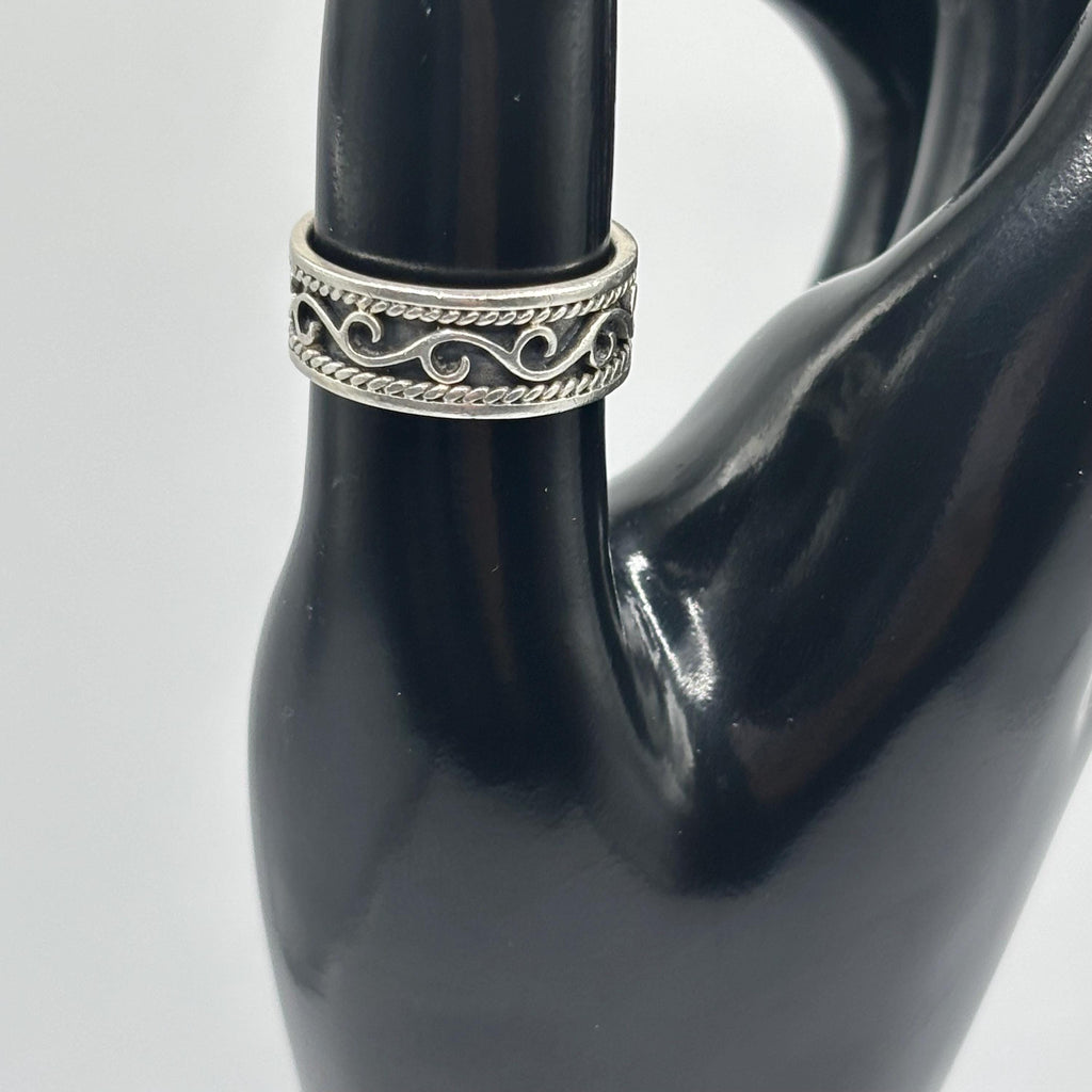 Vintage 925 Sterling Silver Bali Scroll Ring Size  7