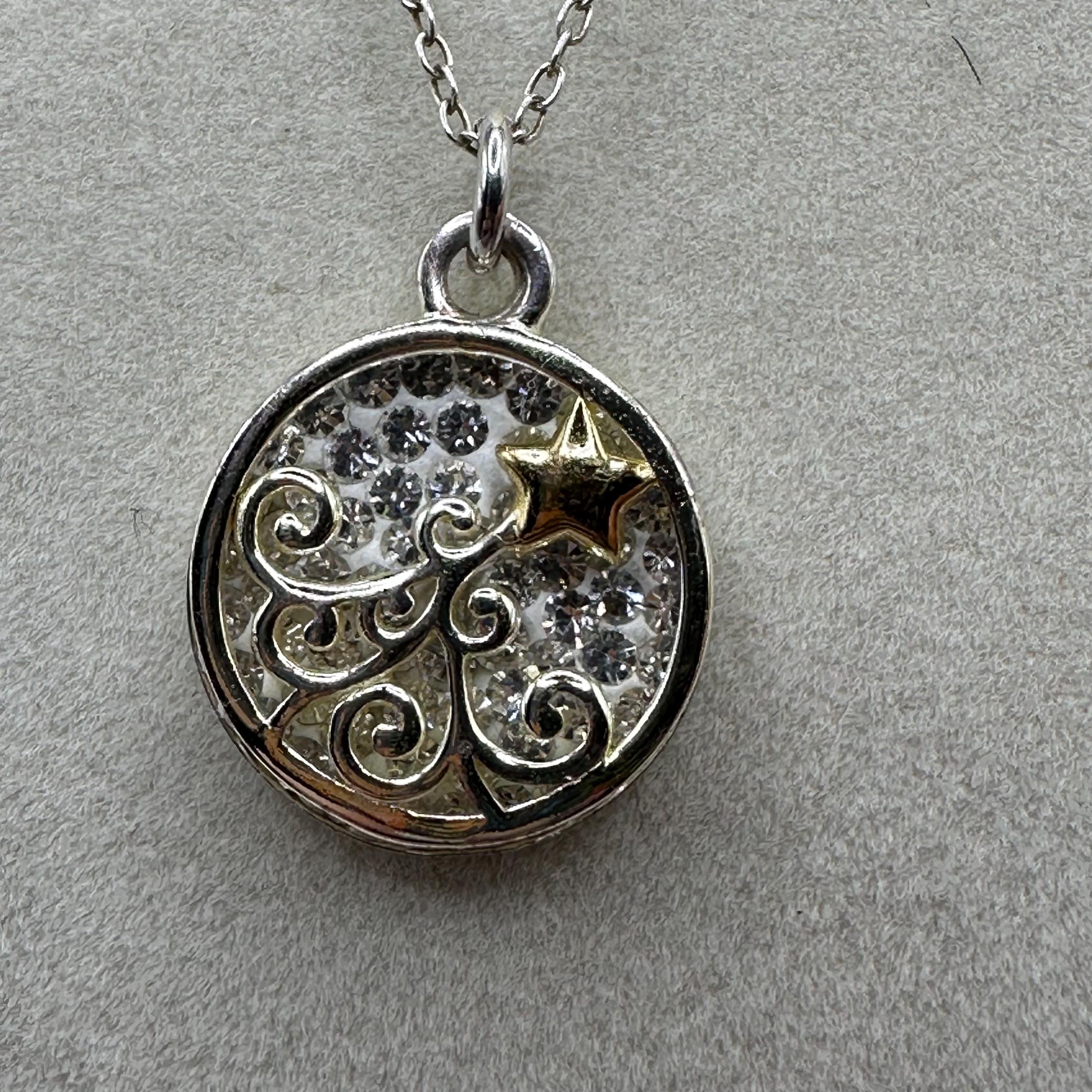 Vintage 925 Sterling Silver Shooting Star Sparkle Necklace 18”