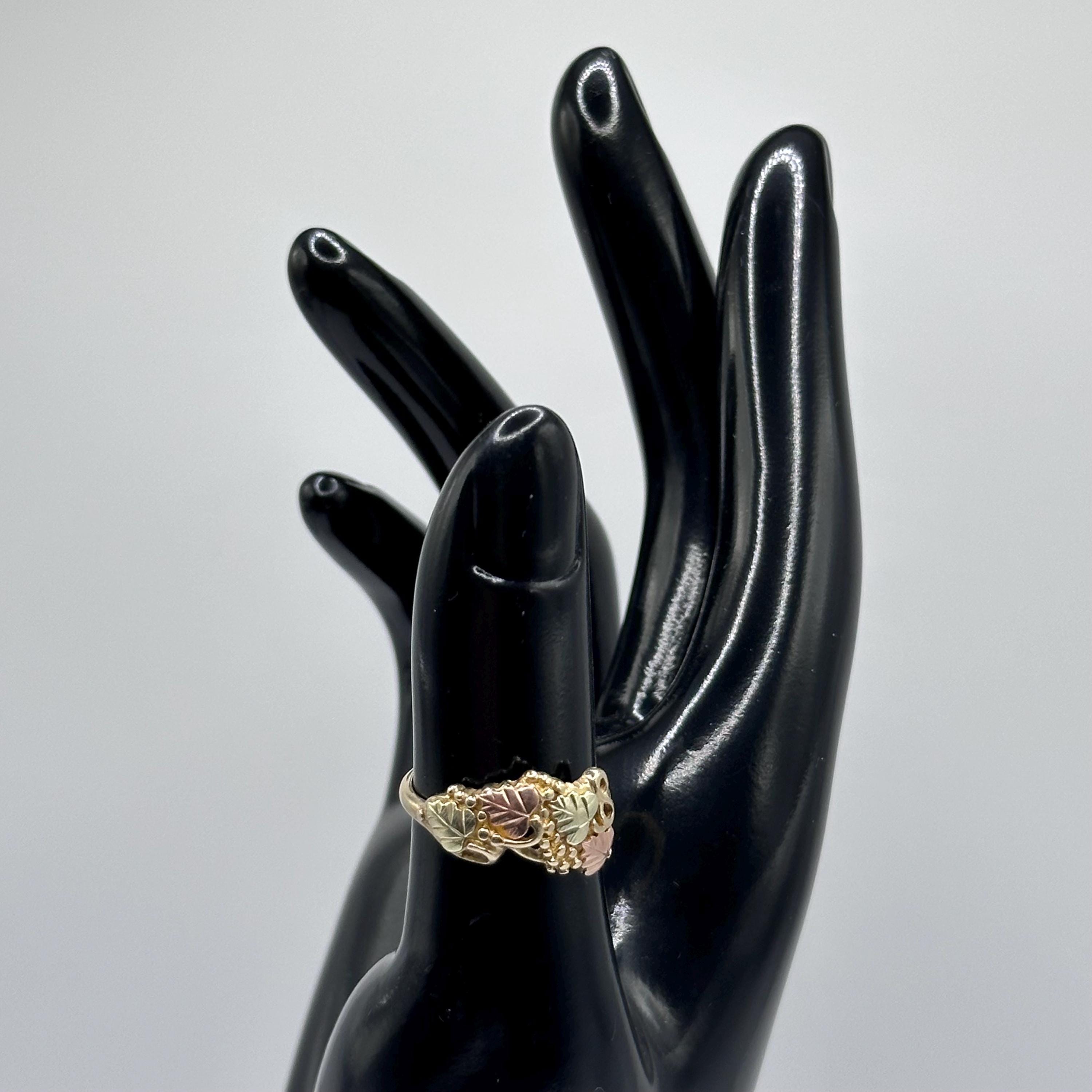 Vintage Black Hills Gold 10K Gold Multi Color Leaf Ring Size 6.75