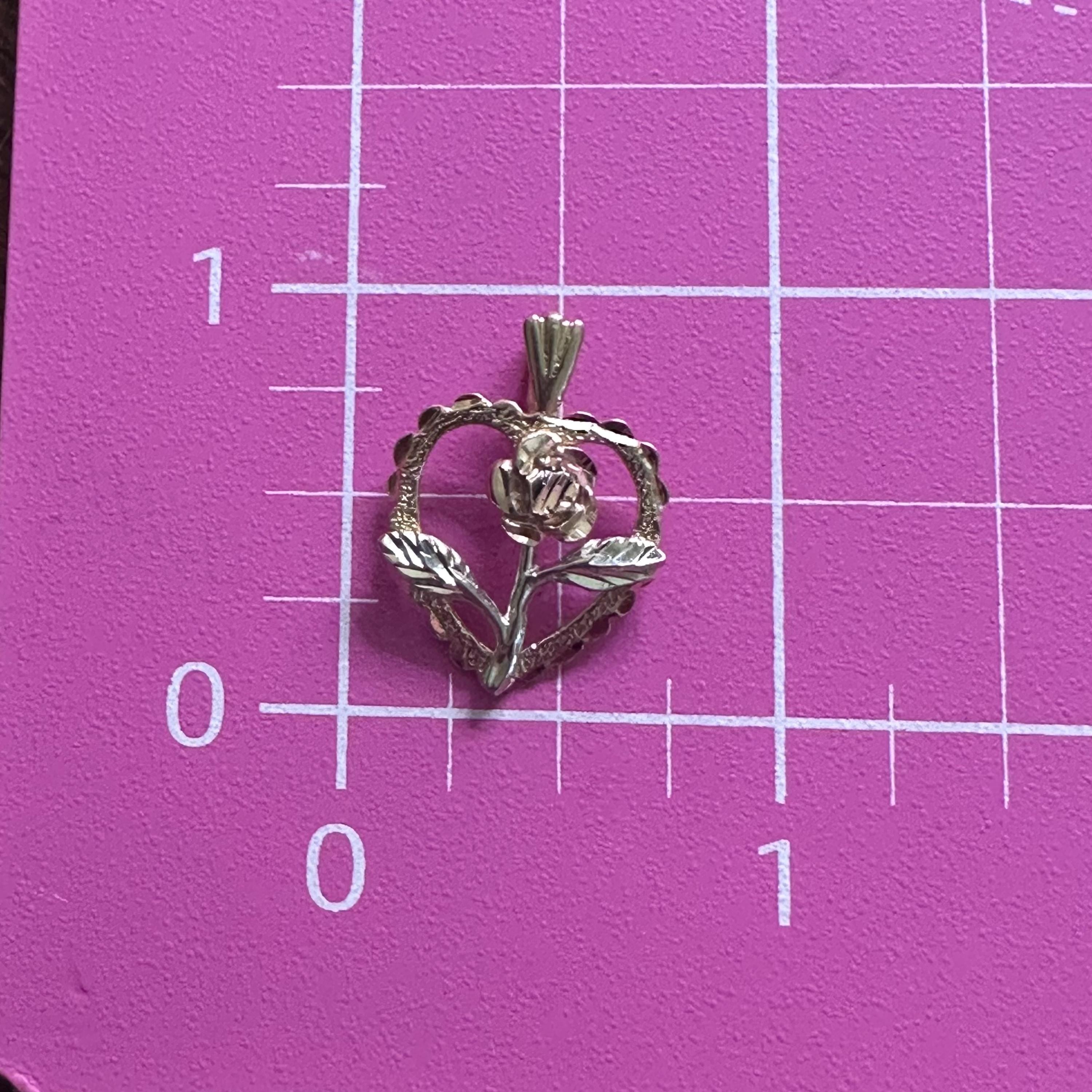 Vintage Black Hills Gold 14K Tri Color Rose Pendant RARE