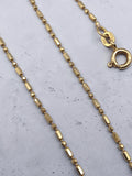 Vintage Giovanni Balestra solid 18K yellow gold 1.4mm bar and bead chain necklace from Italy