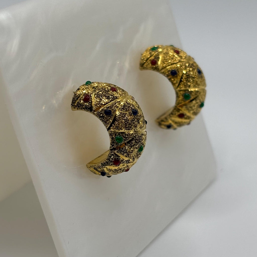 Vintage Gold Vermeil on 925 Sterling Silver Earrings Made in Thailand