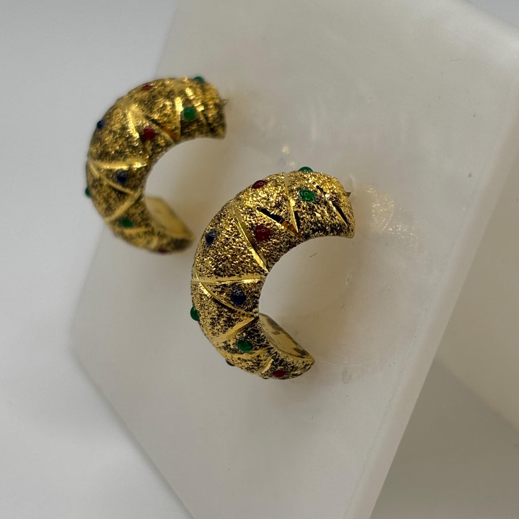 Vintage Gold Vermeil on 925 Sterling Silver Earrings Made in Thailand
