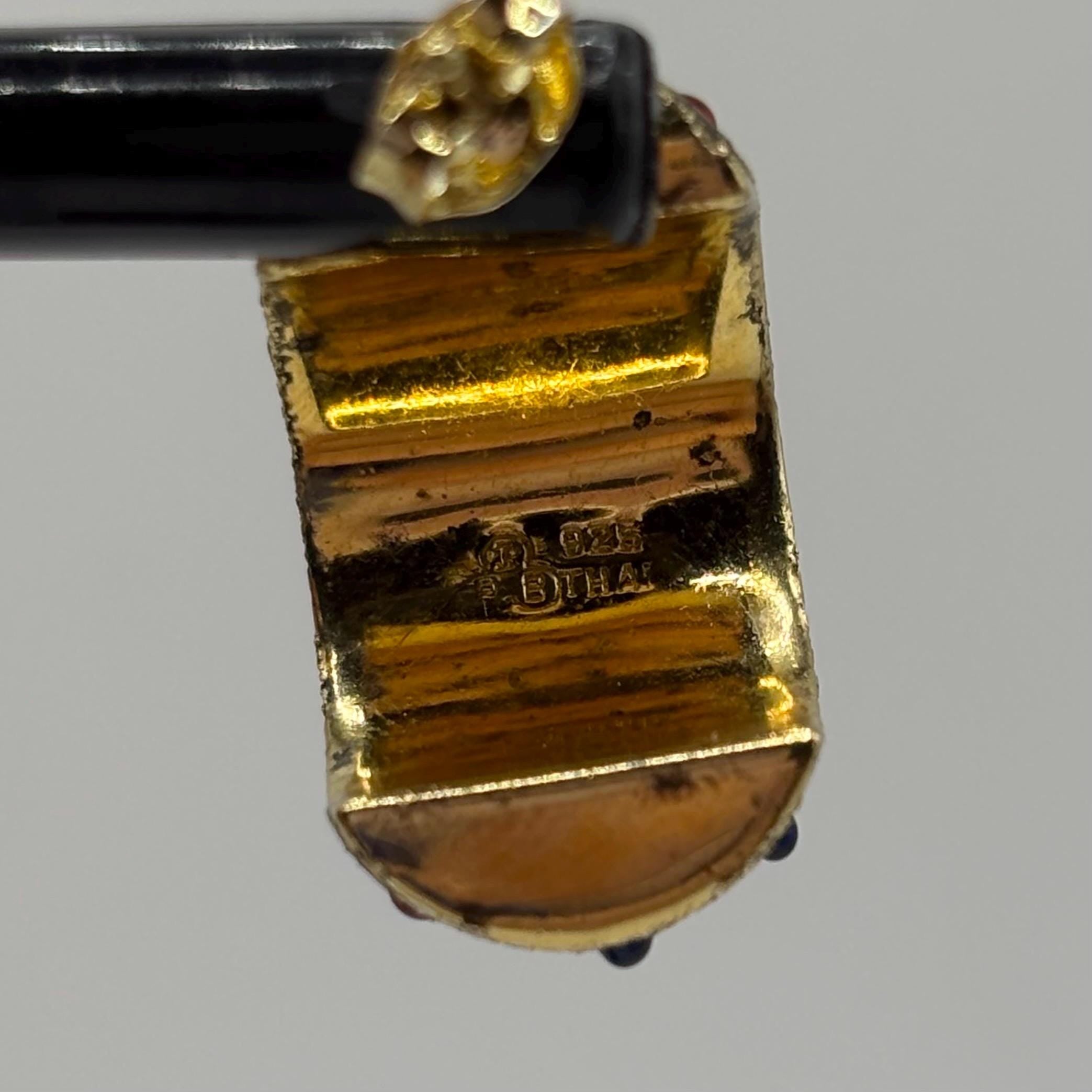 Vintage Gold Vermeil on 925 Sterling Silver Earrings Made in Thailand