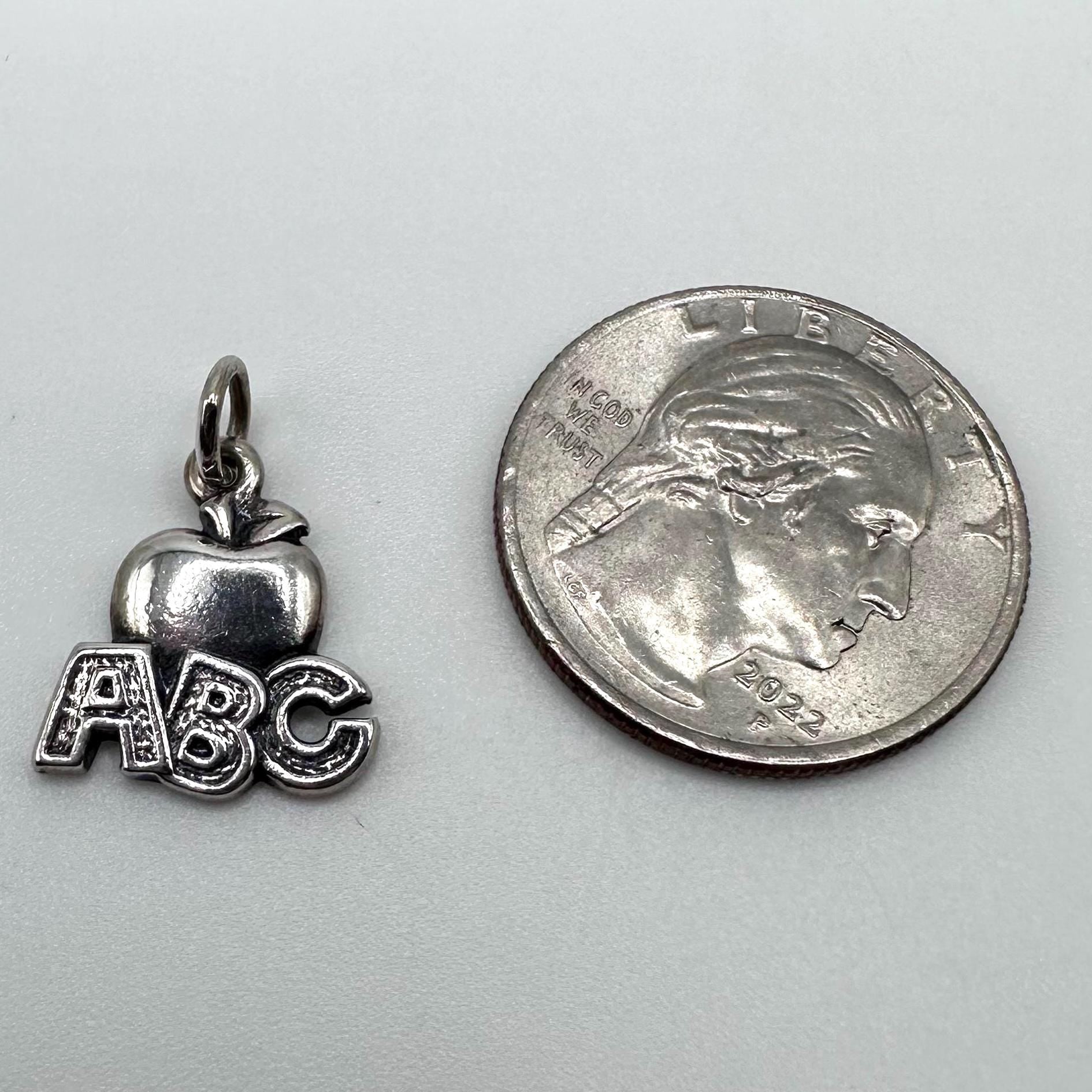 Vintage James Avery ABC Apple Charm 925 Sterling Silver