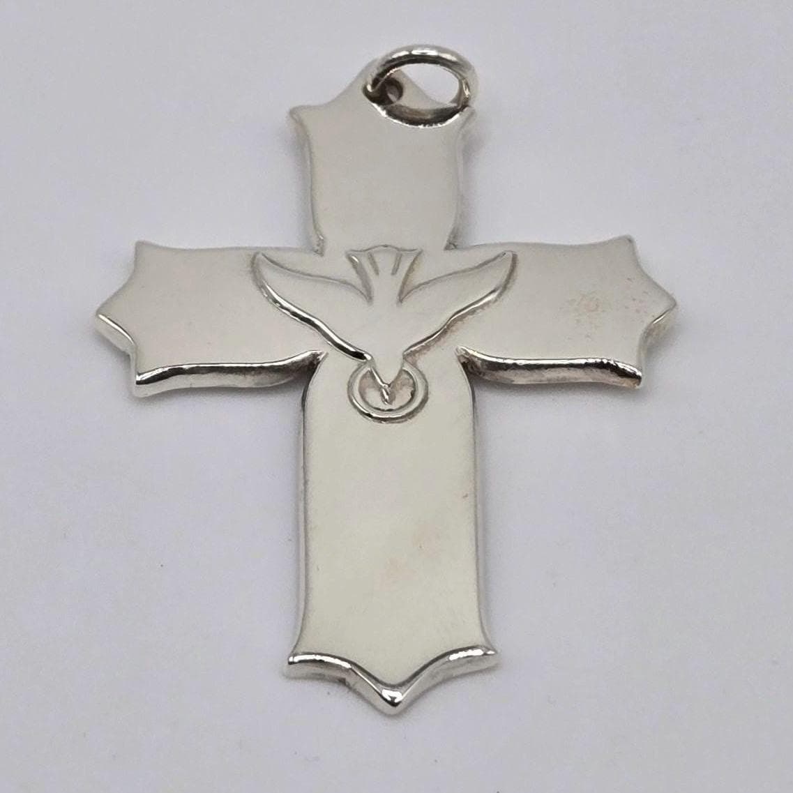 Vintage James Avery Sterling Silver Descending Dove Cross Pendant RETIRED