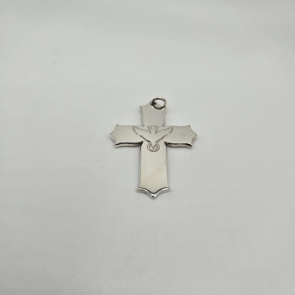 Vintage James Avery Sterling Silver Descending Dove Cross Pendant RETIRED