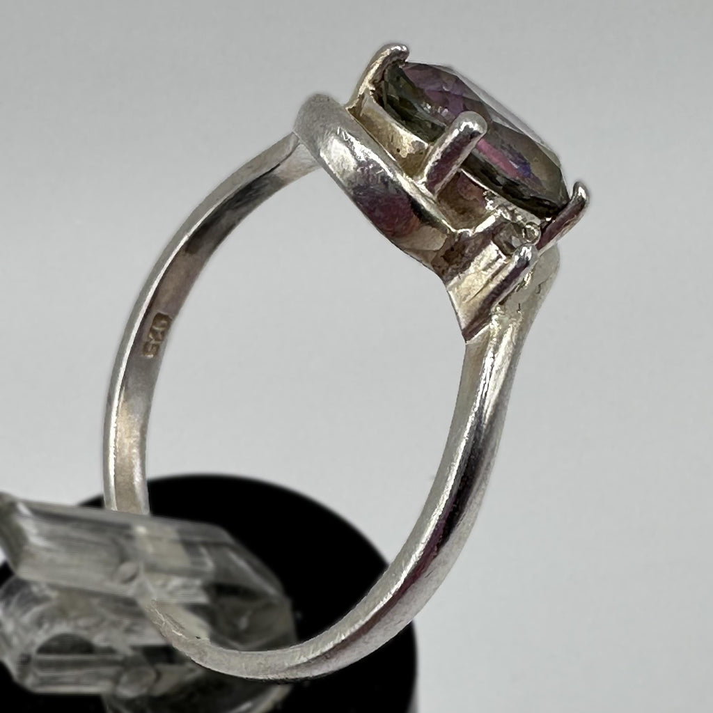Vintage Mystic Topaz Gemstone 925 Sterling Silver Size 9