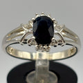 Vintage Oval Sapphire Sterling Silver NV Ring Size 8