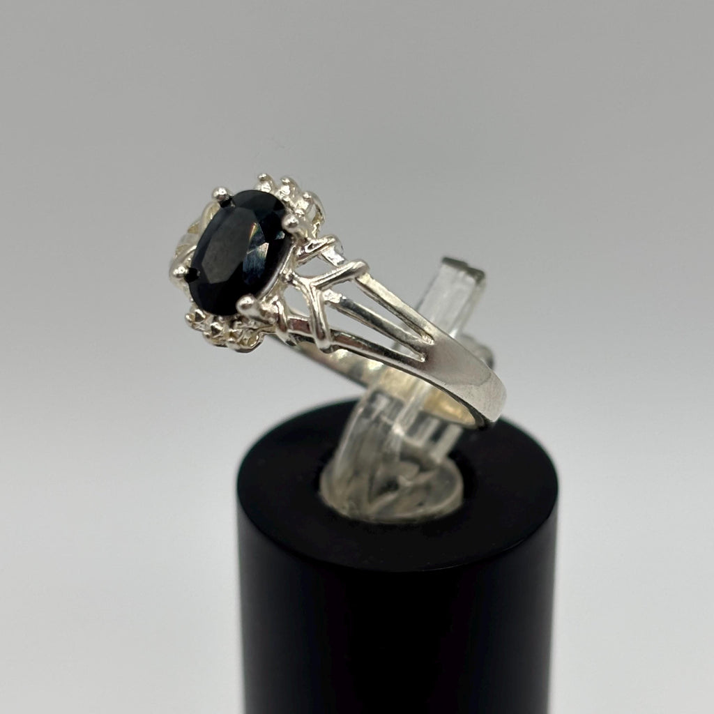 Vintage Oval Sapphire Sterling Silver NV Ring Size 8