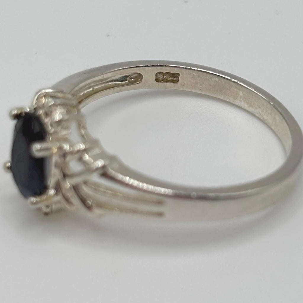 Vintage Oval Sapphire Sterling Silver NV Ring Size 8